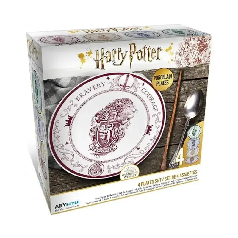 Set de 4 Assiettes en Porcelaine Harry Potter
