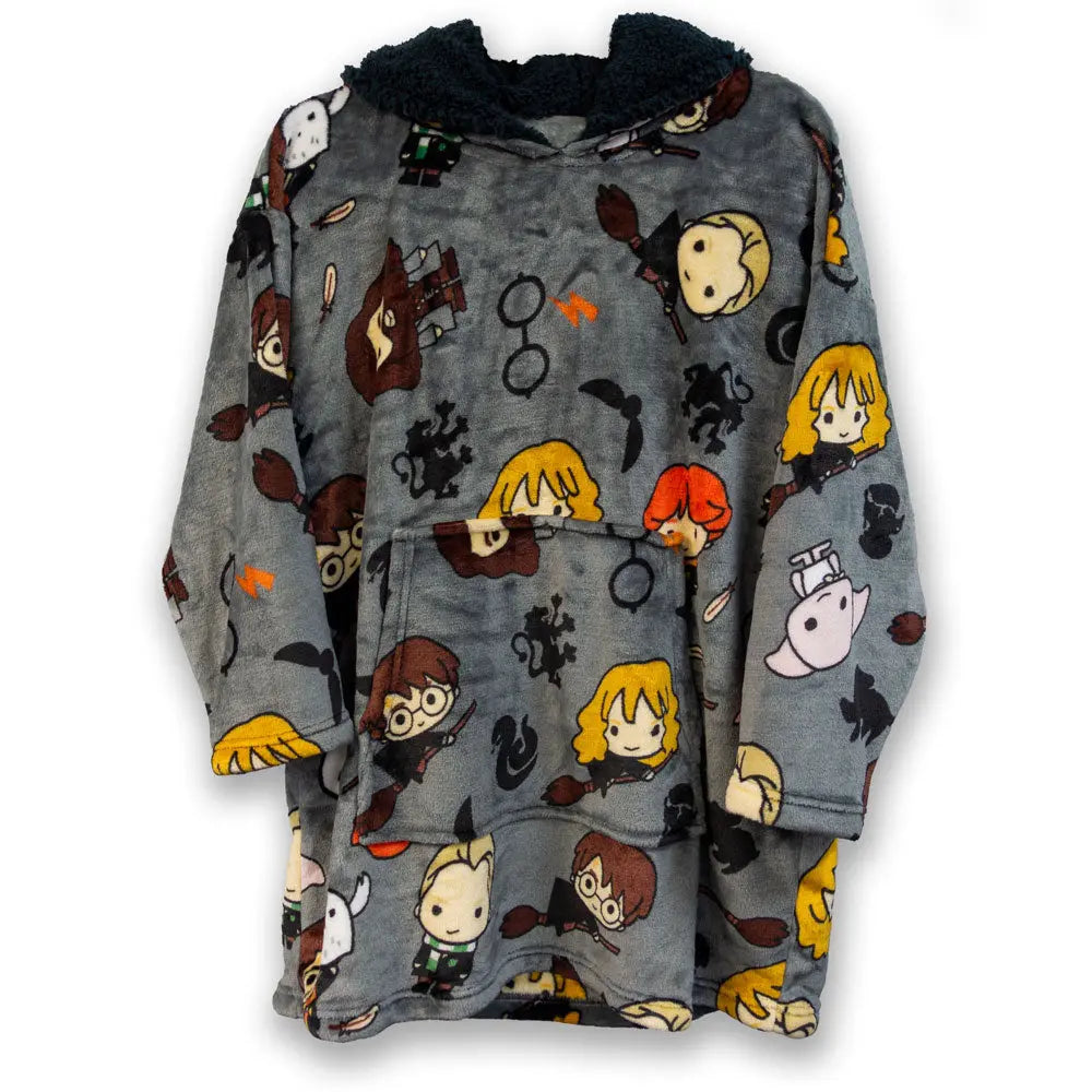 Sweat Plaid À Capuche Enfant Personnages Chibi Harry Potter Poudlard