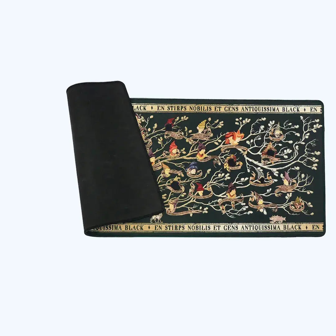 Tapis de bureau Famille Black - Grande surface 80x35 cm