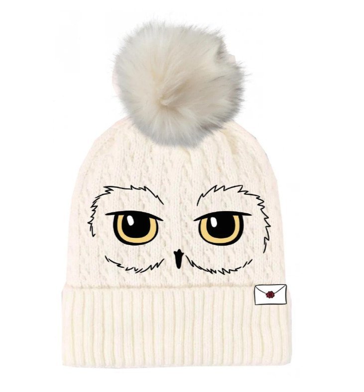 Bonnet Harry Potter Hedwige à pompon en 100 % coton