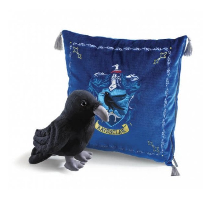 Coussin peluche Serdaigle avec aigle noir, Harry Potter