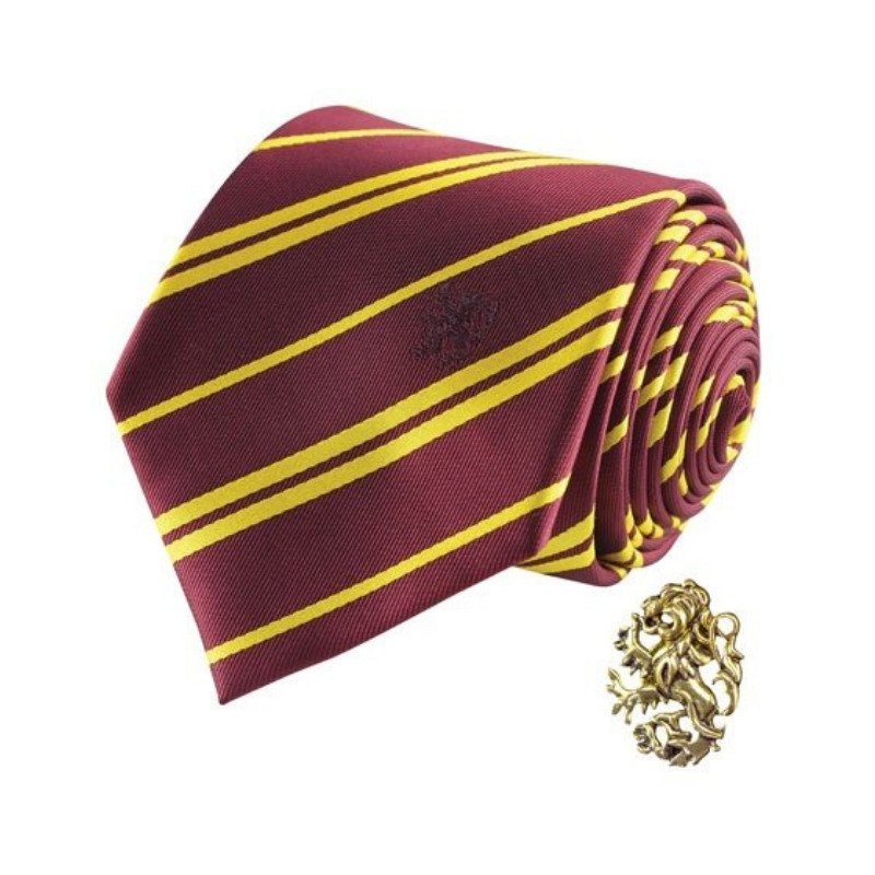 Cravate Harry Potter Gryffondor Deluxe avec Pin’s - Adulte