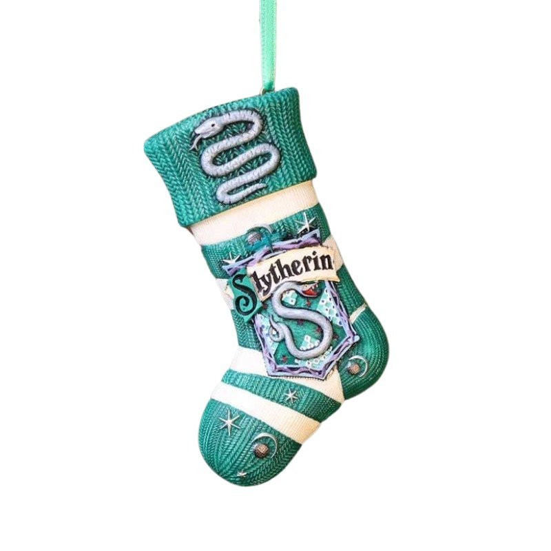 Décoration de sapin Harry Potter Serpentard chaussette de Noël 9,5 cm