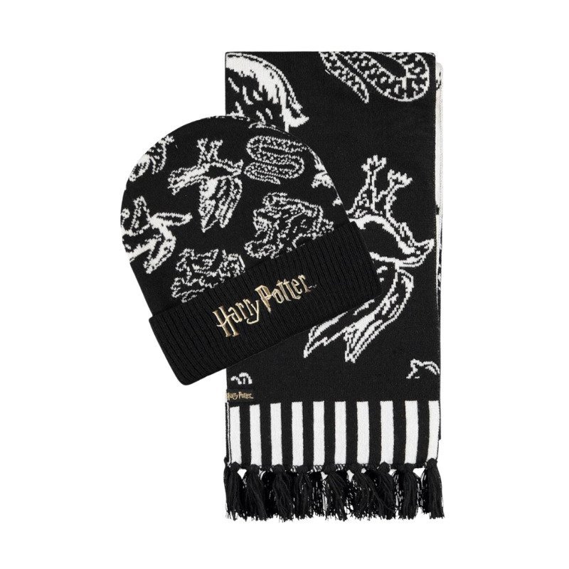 Bonnet & Écharpe Noir & Blanc Harry Potter