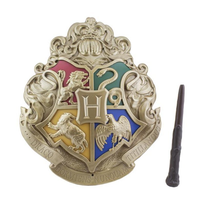 Lampe Poudlard Blason Mural 35 cm avec Baguette