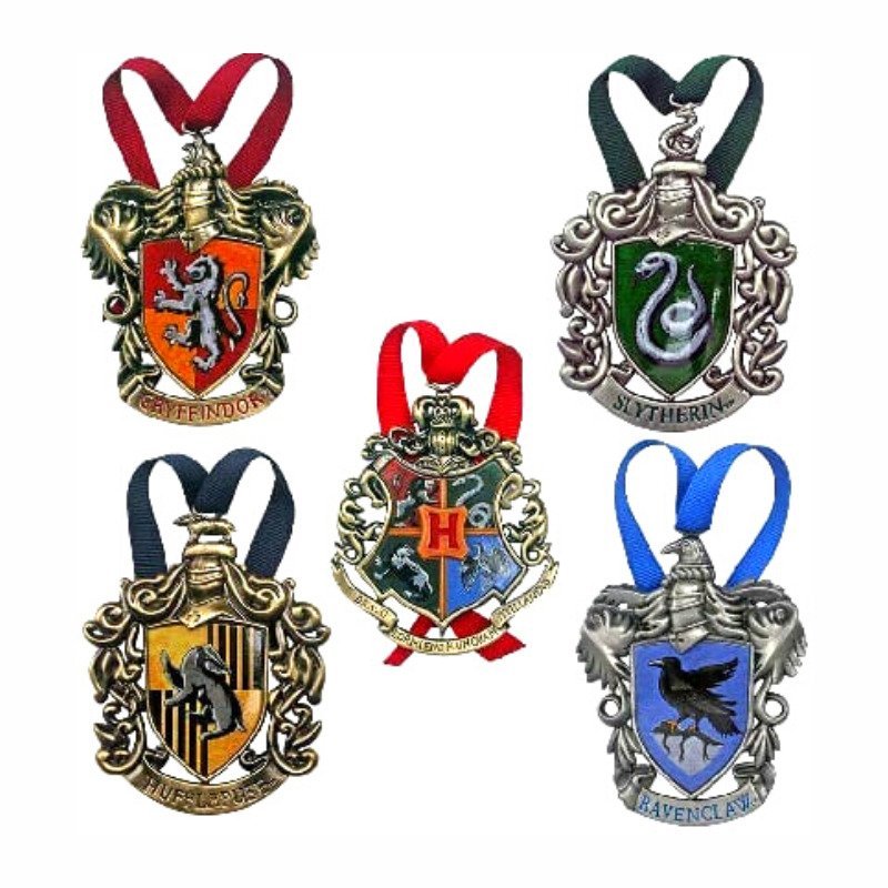 Lot de 5 ornements de sapin Harry Potter en métal