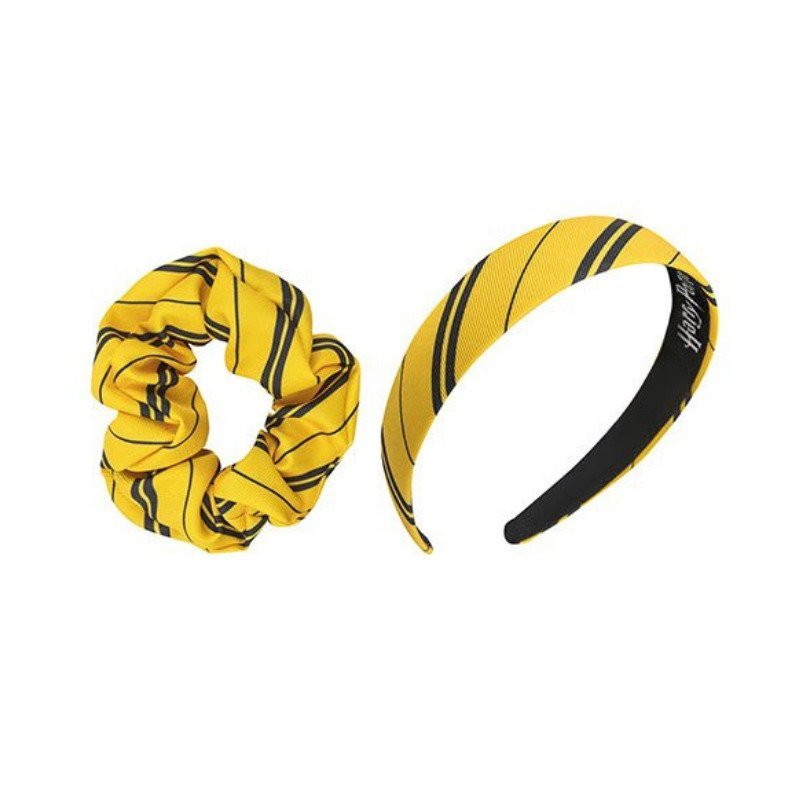 Set cheveux Harry Potter Poufsouffle avec serre-tête et chouchou (2Pcs)