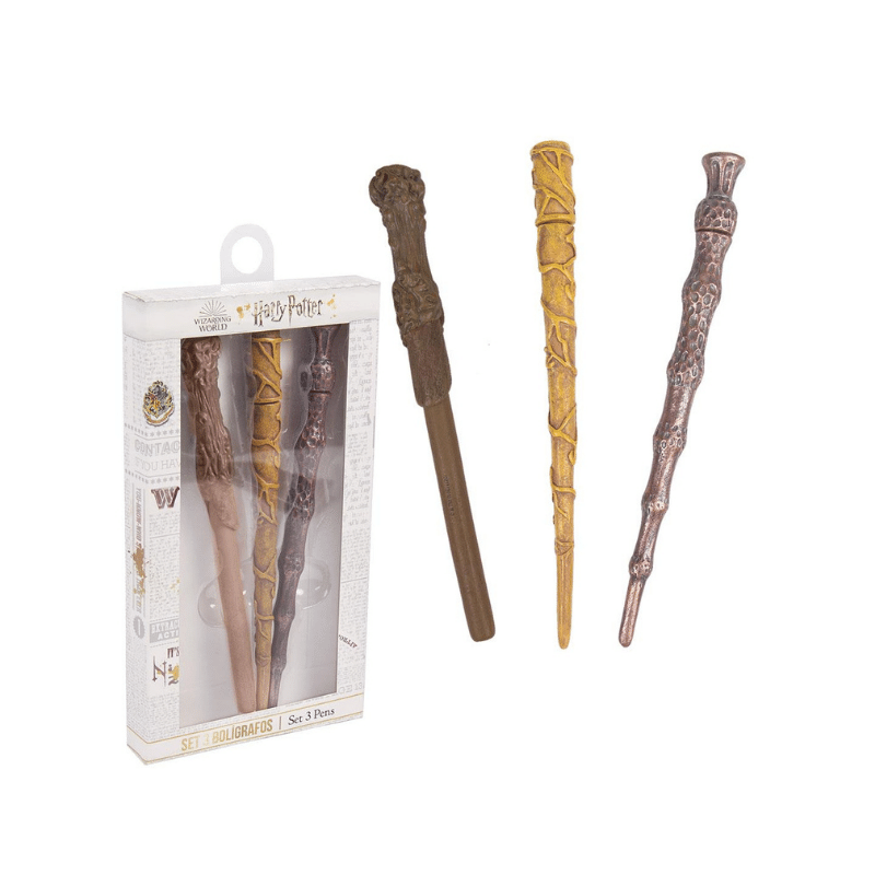 Set Harry Potter de 3 stylos baguettes d'Albus, Harry et Hermione