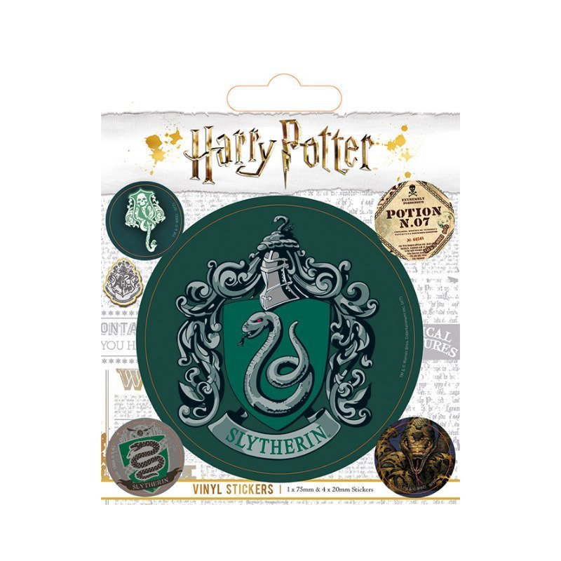 Lot de 5 stickers Harry Potter Serpentard avec armoirie