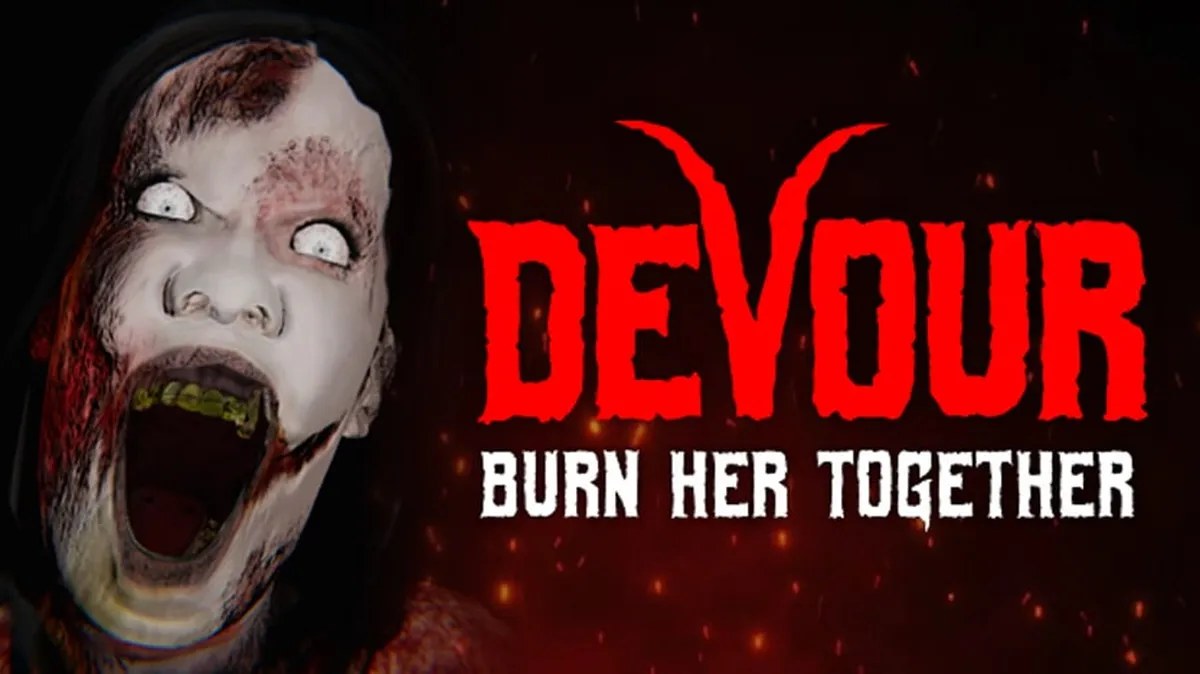 Une équipe de joueurs explore une zone sombre dans DEVOUR, jeu d'horreur coopératif